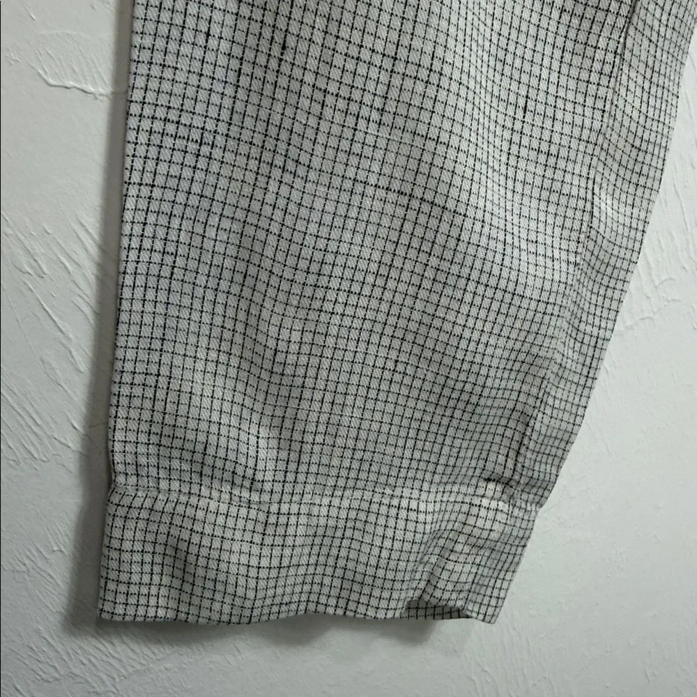 Eileen Fisher Organic Linen Longline Blazer Jacket Gray Check Size M